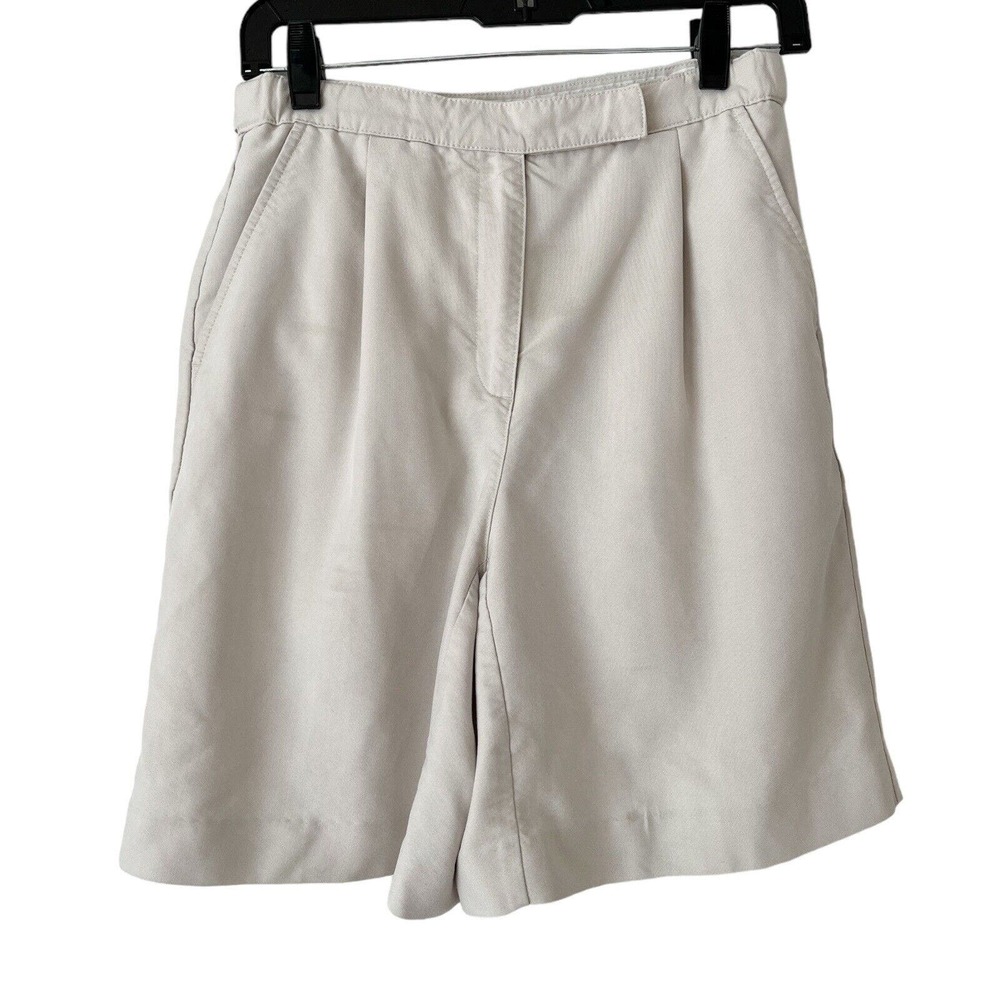 Liz Golf Khaki High Rise Pleated Tencel Lyocell Shorts Women’s Size 6